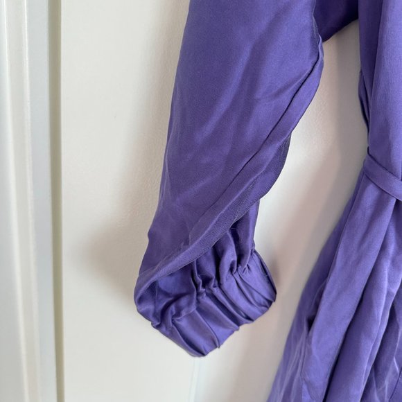 Lunya Washable Silk Robe SZ XS/S Purple Hypoallergenic Removable Belt - Picture 2 of 8